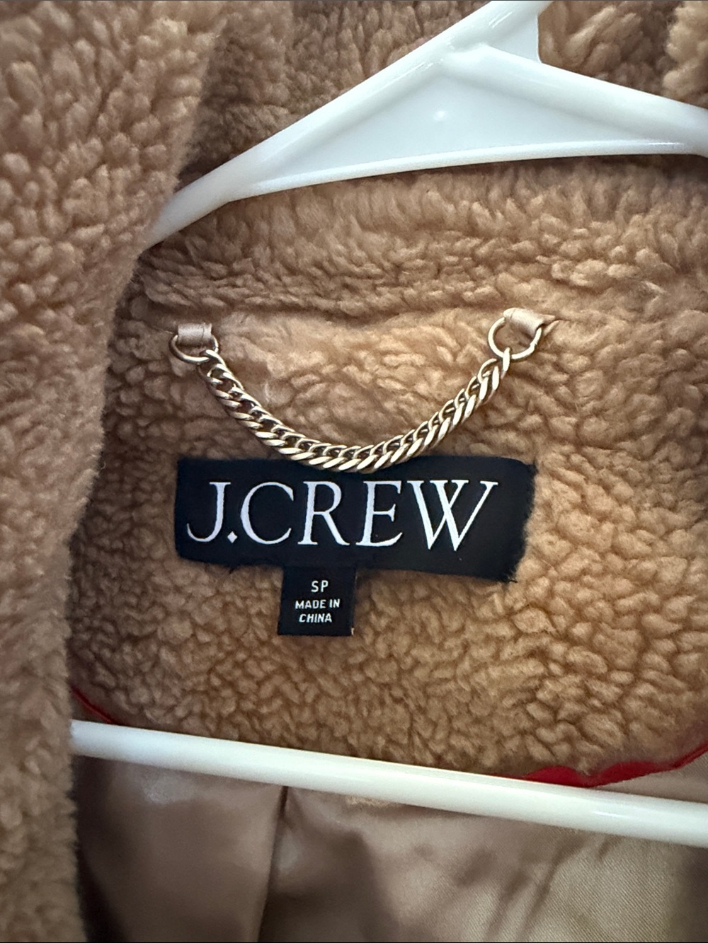 J. Crew Camel Teddy Faux-Shearling Double-Breasted Coat - Picture 3 of 3